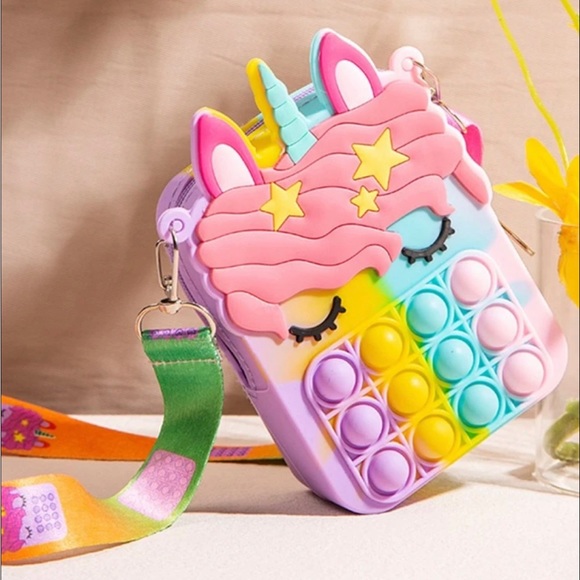 NWOT Rainbow Unicorn Pop It Mini Purse - Picture 15 of 15